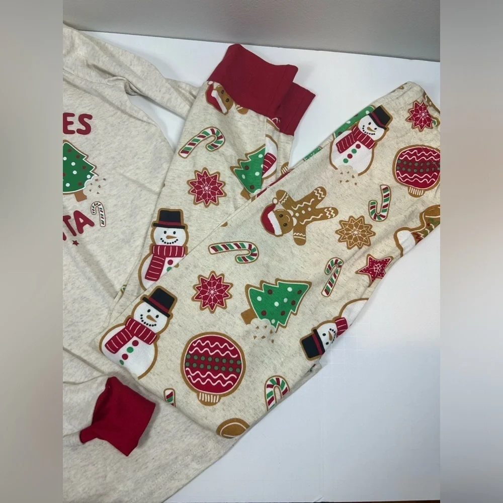 The Children’s Place Cream and Red Milk & Cookies Holiday Christmas Pajama Set